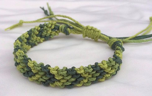 chunky green hemp cord friendship bracelet