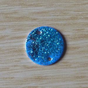 blue enamel turquoise glitter efcolor pendant